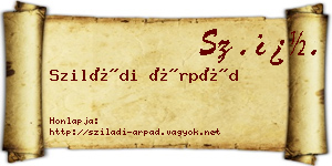 Sziládi Árpád névjegykártya
