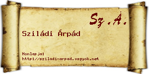 Sziládi Árpád névjegykártya